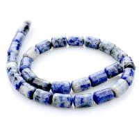 Blue Speckle Stone Kraal, Drum, gepolijst, DIY, nikkel, lood en cadmium vrij, 8x12mm, Per verkocht Ca 15.75 inch Strand