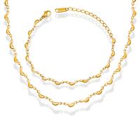 Collier d'acier titane, avec 5cm chaînes de rallonge, Plaqué d'or 18K, bijoux de mode & styles différents pour le choix & pour femme, plus de couleurs à choisir, Longueur Environ 40 cm, Vendu par PC