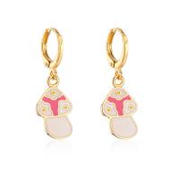 Huggie hoepel Drop Earrings, Messing, gold plated, verschillende stijlen voor de keuze & voor vrouw & glazuur, meer kleuren voor de keuze, 11x31mm, Verkocht door pair