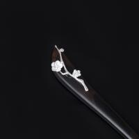 Μαλλιά Stick, 925 Sterling Silver, με Σανταλόξυλο, για τη γυναίκα, μαύρος, 175mm, Sold Με PC