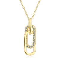 Kubieke Zirkoon Micro Pave Brass Ketting, Messing, plated, micro pave zirconia & voor vrouw & hol, meer kleuren voor de keuze, 8x23mm, Lengte Ca 15.74 inch, Verkocht door PC