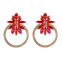 Zinc Alloy Stud Earring fashion jewelry & for woman & with glass rhinestone & with rhinestone Sold By Pair