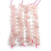 Prirodna ruža kvarca kuglice, Rose Quartz, Suza, možete DIY, roze, 10x13mm, Približno 25računala/Strand, Prodano By Strand