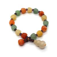 Gemstone Bracciali, Pietra naturale, zucca, Inciso, unisex, colori misti, 9x10mm, Lunghezza Appross. 18 cm, Venduto da PC