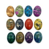 Gemstone Cabochons, Ædelsten, ellipse, du kan DIY & forskellige materialer til valg, flere farver til valg, 18x25mm, Solgt af PC