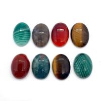 Gemstone Cabochons, Ædelsten, ellipse, du kan DIY & forskellige materialer til valg, flere farver til valg, 13x18mm, Solgt af PC