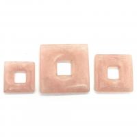 Rose Quartz Pendant Square DIY pink Sold By PC