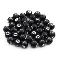 Perline acriliche Jewelry, acrilico, Cerchio, stampa, DIY, bianco e nero, 11mm, Foro:Appross. 3.5mm, 50PC/borsa, Venduto da borsa