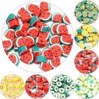 Polimero-Clay-Beads, argilla polimero, fruttafrutto, DIY & stili diversi per la scelta, nessuno, u7ea65mm, Foro:Appross. 2mm, 50PC/borsa, Venduto da borsa