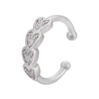 Trendy ear cuffs, Messing, plated, verschillende stijlen voor de keuze & micro pave zirconia & voor vrouw, meer kleuren voor de keuze, 14x14.50mm, Verkocht door PC