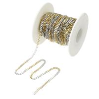 Roestvrij staal curb schakelketting, 304 roestvrij staal, DIY & kinketting, 3mm, 10m/spool, Verkocht door spool