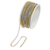 Nehrđajućeg čelika Curb Chain, 304 nehrđajućeg čelika, možete DIY & twist ovalni lanac, 2mm, 10m/spool, Prodano By spool