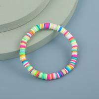 argile de polymère bracelet, avec Acrylique, Plat rond, pour femme & émail, plus de couleurs à choisir, 6mm, Longueur Environ 17.5 cm, Vendu par PC