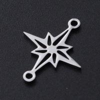 Edelstahl Schmuckverbinder, Titanstahl, Acht Point Star, DIY & 1/1-Schleife & hohl, keine, 18x15mm, ca. 10PCs/Tasche, verkauft von Tasche