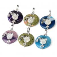 Gemstone Pendants Jewelry Zinc Alloy with Gemstone platinum color plated & Unisex nickel lead & cadmium free Sold By PC