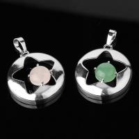 Gemstone Pendants Jewelry Zinc Alloy with Gemstone platinum color plated & Unisex nickel lead & cadmium free Sold By PC