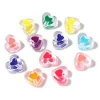 Acrylic Jewelry Beads Heart DIY & enamel & two tone Approx 2mm Sold By Bag