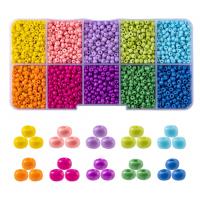 Glasperler DIY armbånd sæt, ledning & perler & pincet, med Plastboks, sølvfarvet forgyldt, du kan DIY, blandede farver, nikkel, bly & cadmium fri, 130x65x23mm, Ca. 3650pc'er/sæt, Solgt af sæt