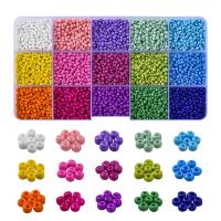 Glasperler DIY armbånd sæt, ledning & perler & pincet, med Plastboks, sølvfarvet forgyldt, du kan DIY & 15 celler, blandede farver, nikkel, bly & cadmium fri, 175x100x25mm, Ca. 6675pc'er/sæt, Solgt af sæt