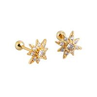 925 Sterling Silver Stud Earrings plated for woman & with rhinestone Sold By Pair