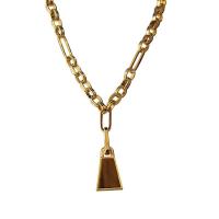 Collier en laiton, avec oeil de tigre, Placage de couleur d'or, styles différents pour le choix & pour femme, 35mm, Longueur Environ 17.7 pouce, Vendu par PC