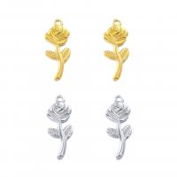 Stainless Steel Flower Pendant 304 Stainless Steel Rose Vacuum Ion Plating DIY Sold By Bag