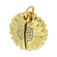 Cubic Zirconia Micro Pave Brass Pendant gold color plated fashion jewelry & DIY & micro pave cubic zirconia & for woman golden Approx 3mm Sold By Lot