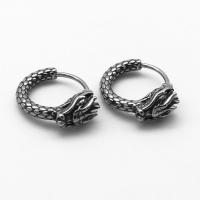 Stainless Steel Huggie Hoop Earring 316 Stainless Steel Dragon vintage & Unisex & blacken Sold By Pair