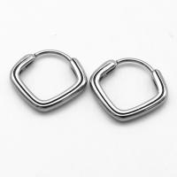 Huggie Orecchino ad anello, 316 acciaio inox, Rhombus, Vintage & unisex, colore originale, 15.50x17.60x2.30mm, Venduto da coppia