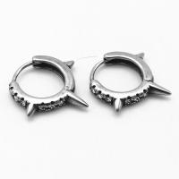 Stainless Steel Huggie Hoop Earring 316 Stainless Steel vintage & Unisex & with rhinestone original color Sold By Pair