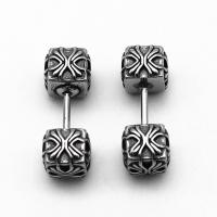 Stainless Steel Stud Earrings 316 Stainless Steel vintage & Unisex & blacken Sold By Pair