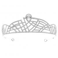 Diadema, lega in zinco, placcato color argento, regalo di nozze & per la donna & con strass, argento, assenza di nichel,piombo&cadmio, 140x45mm, Venduto da PC