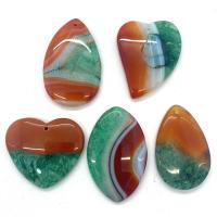 Ice Quartz Agate Pendant random style & 5 pieces & DIY mixed colors 35x45- Sold By Set