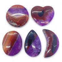 Ice Quartz Agate Pendant random style & 5 pieces & DIY mixed colors 35x45- Sold By Set