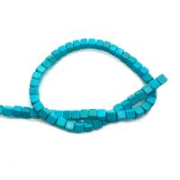 Synthetische Turquoise Kraal, Square, DIY & verschillende grootte voor keus, blauw, Per verkocht Ca 14.96 inch Strand