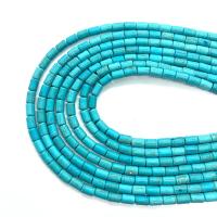 Turquoise sintéiseach Bead, Colún, DIY & méid éagsúla do rogha, gorm, Díolta Per Thart 14.96 Inse Snáithe