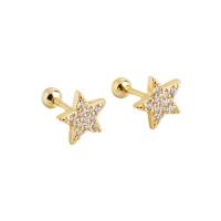 Sterling Silver Jewelry Earring, 925 Sterling Silver, Star, plátáilte, do bhean & le rhinestone, dathanna níos mó le haghaidh rogha, 11.50x8mm, Díolta De réir Péire