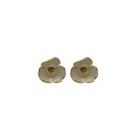 Messing Stud ørering, Flower, guldfarve belagt, for kvinde & emalje, flere farver til valg, 15mm, Solgt af PC