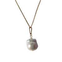 Collier en perles d'eau douce Pull, laiton, avec perle d'eau douce cultivée, Placage de couleur d'or, bijoux de mode & pour femme, 45mm, Longueur 57 cm, Vendu par PC