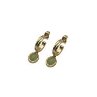 Pendientes de Gota en Latón, metal, con Aventurina, chapado en oro real, Joyería & para mujer, verde, 37mm, Vendido por Par