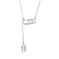 Sterling Silver Halsband, 925 sterling silver, Gem, plated, micro bana cubic zirconia & för kvinna, fler färger för val, 5x17mm, Längd Ca 17.7 inch, Säljs av PC