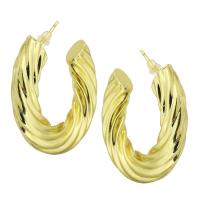 Messing oorbelknoppen, gold plated, voor vrouw, 35.50x35.50x5mm, Verkocht door pair