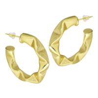 Messing oorbelknoppen, gold plated, voor vrouw, 30x30x7mm, Verkocht door pair