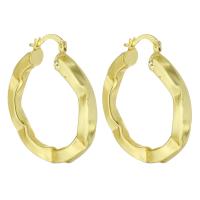 Brass Hoop Earring gold color plated for woman Sold By Pair