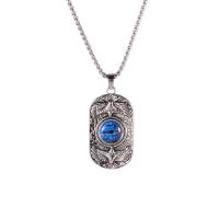 Chaîne en acier inoxydable Collier Sweater, avec Pendentif en alliage de zinc & Acrylique, pour homme, plus de couleurs à choisir, 24x44mm, Longueur Environ 27.56 pouce, Vendu par PC