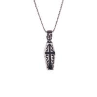 Chaîne en acier inoxydable Collier Sweater, avec Pendentif en alliage de zinc, Placage, pour homme, 17x60mm, Longueur Environ 27.56 pouce, Vendu par PC