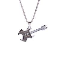 Zinc Alloy sweater halskæde, med zink legering vedhæng, Guitar, forskellige stilarter for valg & for mennesket, flere farver til valg, Længde Ca. 27.56 inch, Solgt af PC