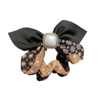 Wire Bun Bow, Klud, med Plastic Pearl, håndlavet, for kvinde & med rhinestone, flere farver til valg, 105mm, Solgt af PC