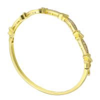 metal Brazalete, chapado en color dorado, Joyería & micro arcilla de zirconia cúbica & para mujer, dorado, 59.50x51mm, 5PCs/Grupo, Vendido por Grupo