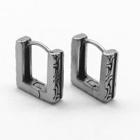 Mens Cruach dhosmálta fonsa Earring, 316 Cruach dhosmálta, Dronuilleog, seanré & unisex & blacken, 21.30x20x11.50mm, Díolta De réir Péire